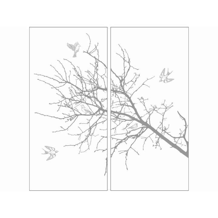 Folie geam autoadeziva Rita, Folina, model copac - set 2 role 100x210 cm