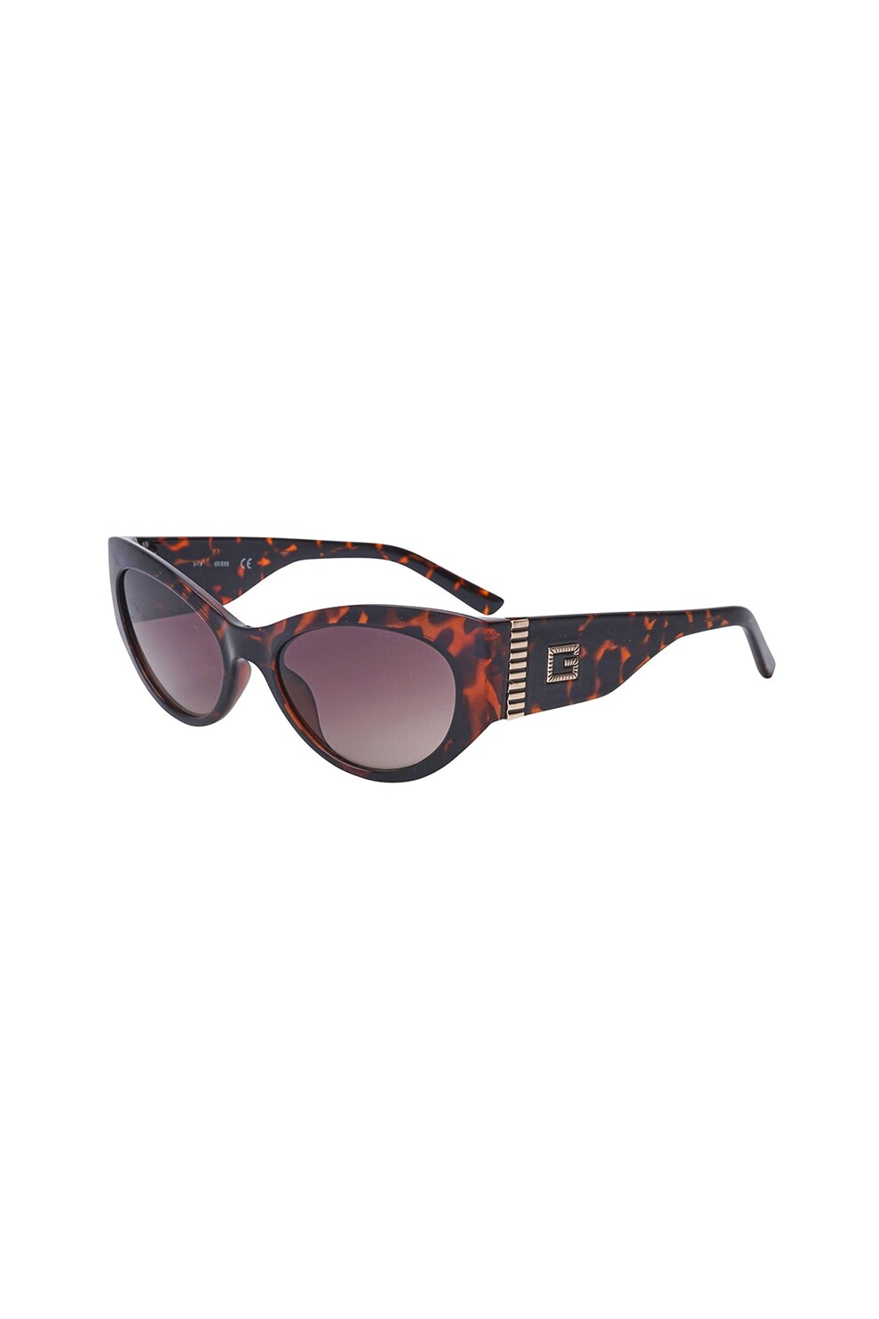 Guess, Ochelari de soare cu lentile in degrade si model tortoise, Negru/Maro, 55-19-145 Standard