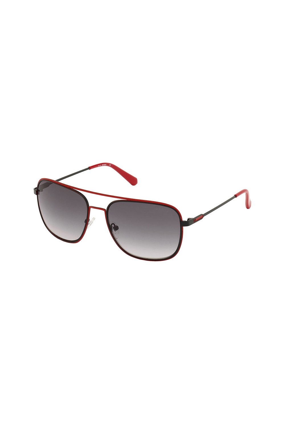 Guess, Ochelari de soare patrati cu lentile in degrade, Rosu/Negru, 60-18-145 Standard