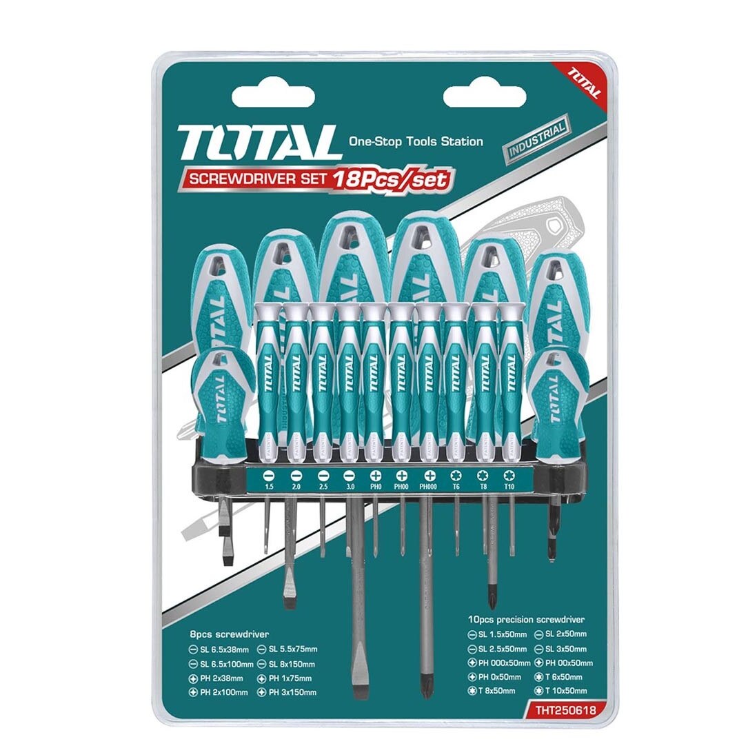 Set 18 surubelnite Cr-V (INDUSTRIAL) Total THT250618