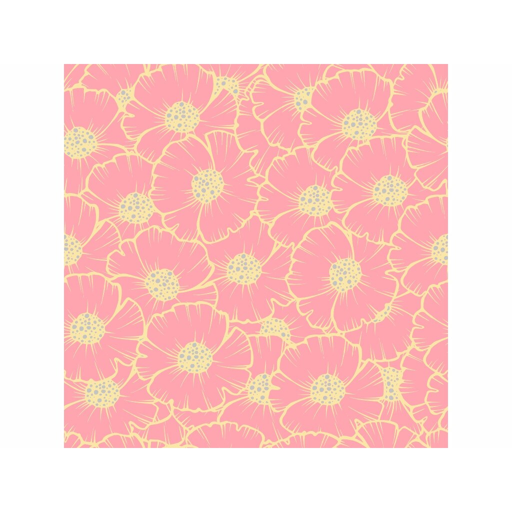 Folie geam autoadeziva Ofelia, Folina, model floral, rola de 100x100 cm