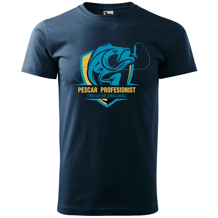 Tricou pescar, Multimagination, pescar profesionist, nascut sa pescuiesc, barbati, bleumarin, L