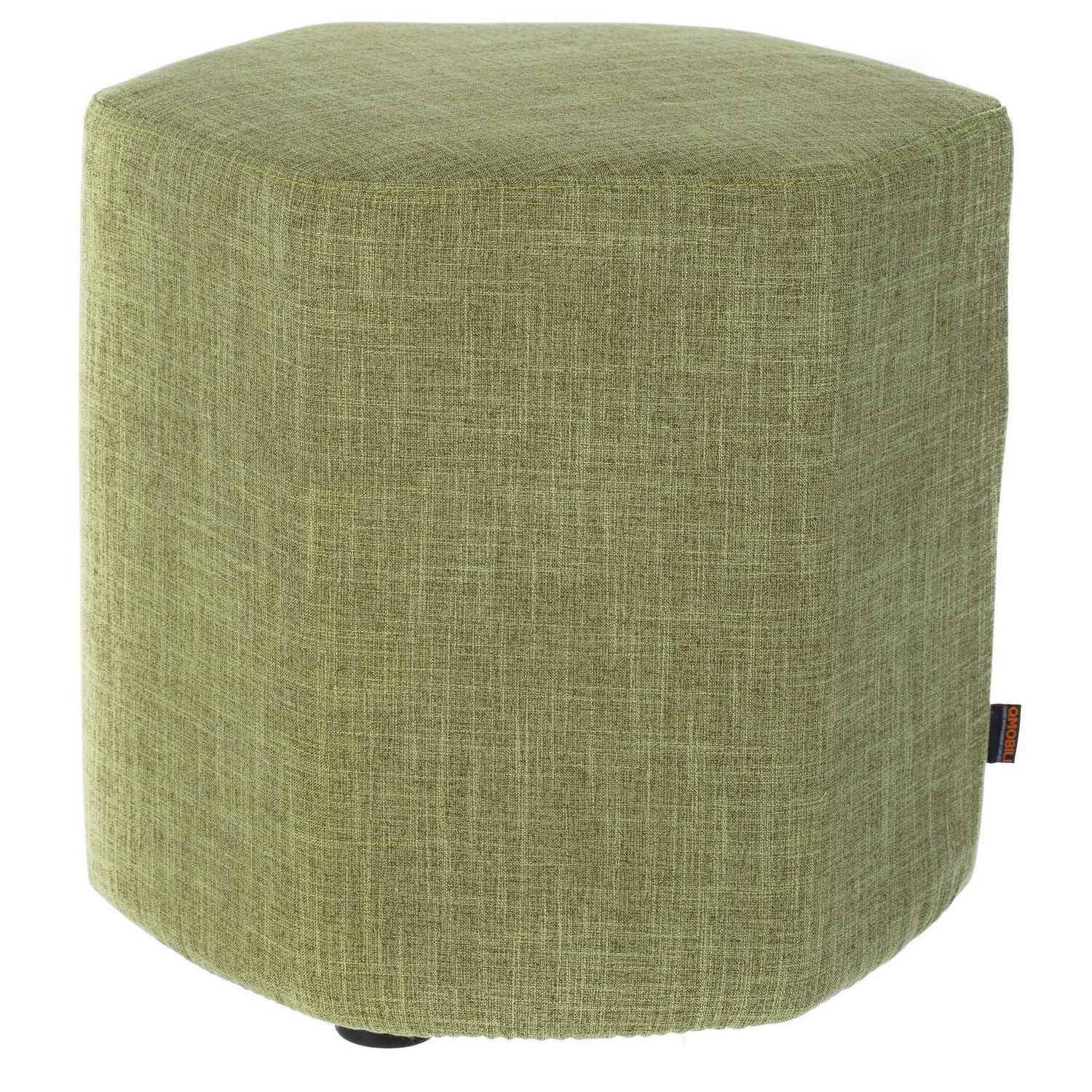 Taburet QMOBILI HEX Verde, stofa, husa detasabila, picioare antialunecare