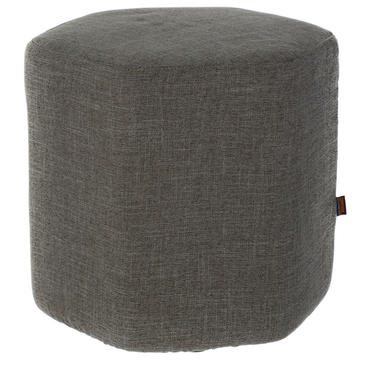 Taburet QMOBILI HEX Gri, stofa, husa detasabila, picioare antialunecare