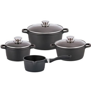 Set 4 piese, ELO, Alucast, aluminiu, 1.2 l, 1.3 l, 2 l, 3.9 l Set 4 piese, ELO, Alucast, aluminiu, 1.2 l, 1.3 l, 2 l, 3.9 l