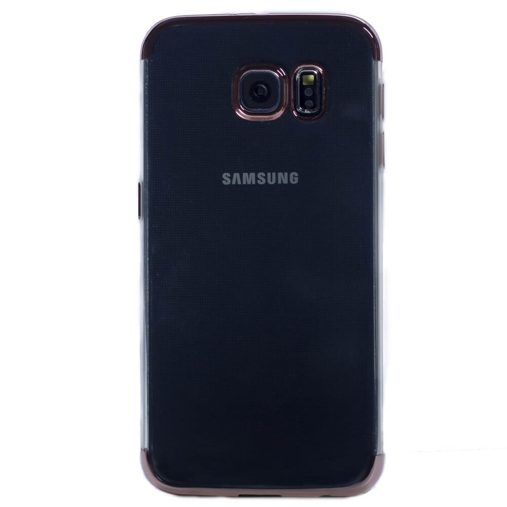 Husa silicon Samsung Galaxy S6, Contakt Rama Roz