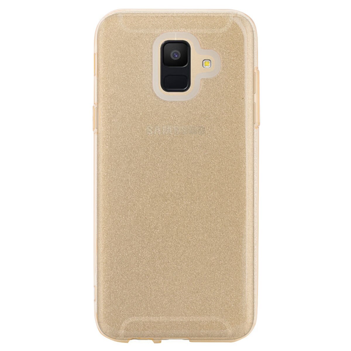 Husa silicon Samsung Galaxy A6 2018 Auriu Glitter