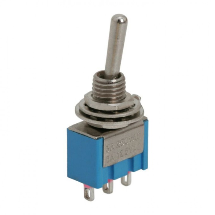 Раменни превключватели 1 верига, 3A, 250V, ON-OFF-ON, Опаковка 5 броя