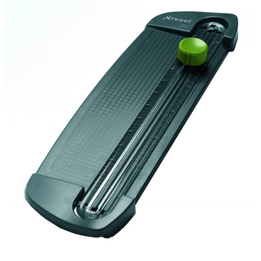 Trimmer A4 REXEL A100, Capacitate 5 Coli, 150x460x34 mm, Lungime Taiere 300 mm, Culoare Gri/Negru