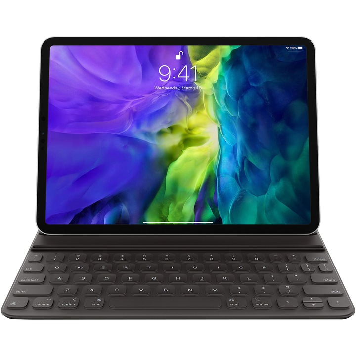 Калъф с клавиатура Apple Smart Keyboard Folio за iPad Pro 11" (2020), Layout RO, Black