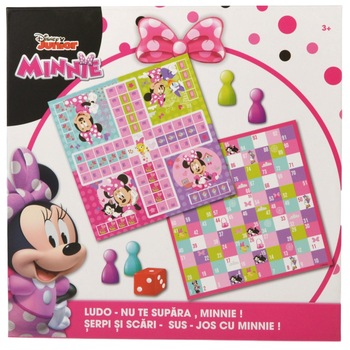 Joc 2 in 1 Disney Minnie Mouse - Nu te supara Minnie, Serpi si scari, Sus-jos Joc 2 in 1 Disney Minnie Mouse - Nu te supara Minnie, Serpi si scari, Sus-jos