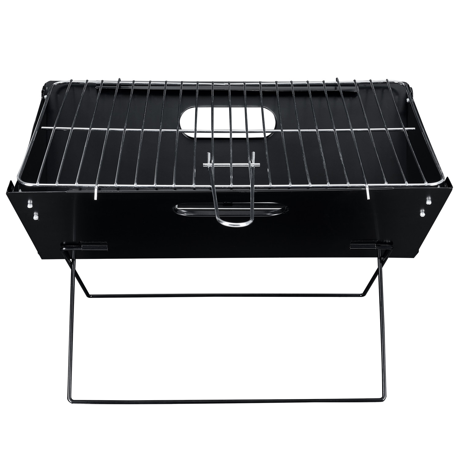 Gratar pliabil portabil BBQ Balkon, pro.tec, 41 x 29 cm, otel, negru
