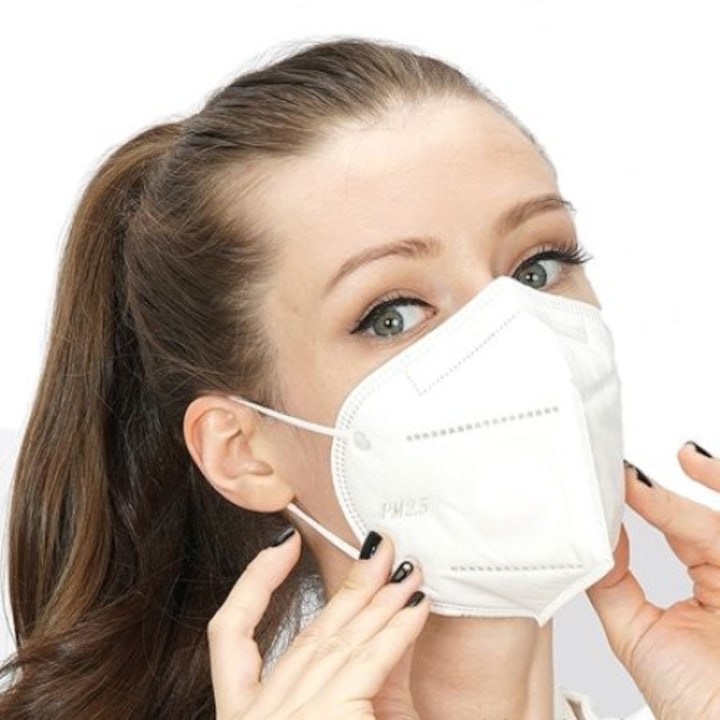 Комплект Предпазни маски ОЕМ KN95 PM2.5 - FFP2, Филтриране >95% за лице за многократна употреба, Pm2.5, 10 броя, Бял