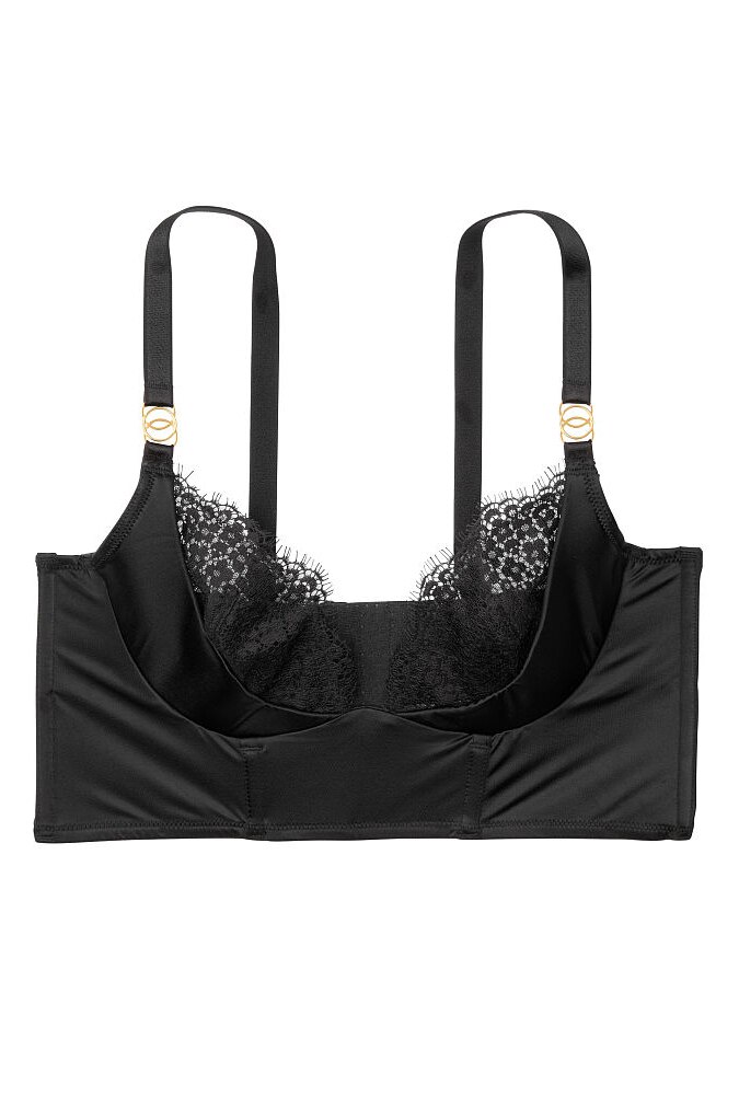 Sutien Victoria's Secret, Long Line Luxe, Negru, Negru/Negru