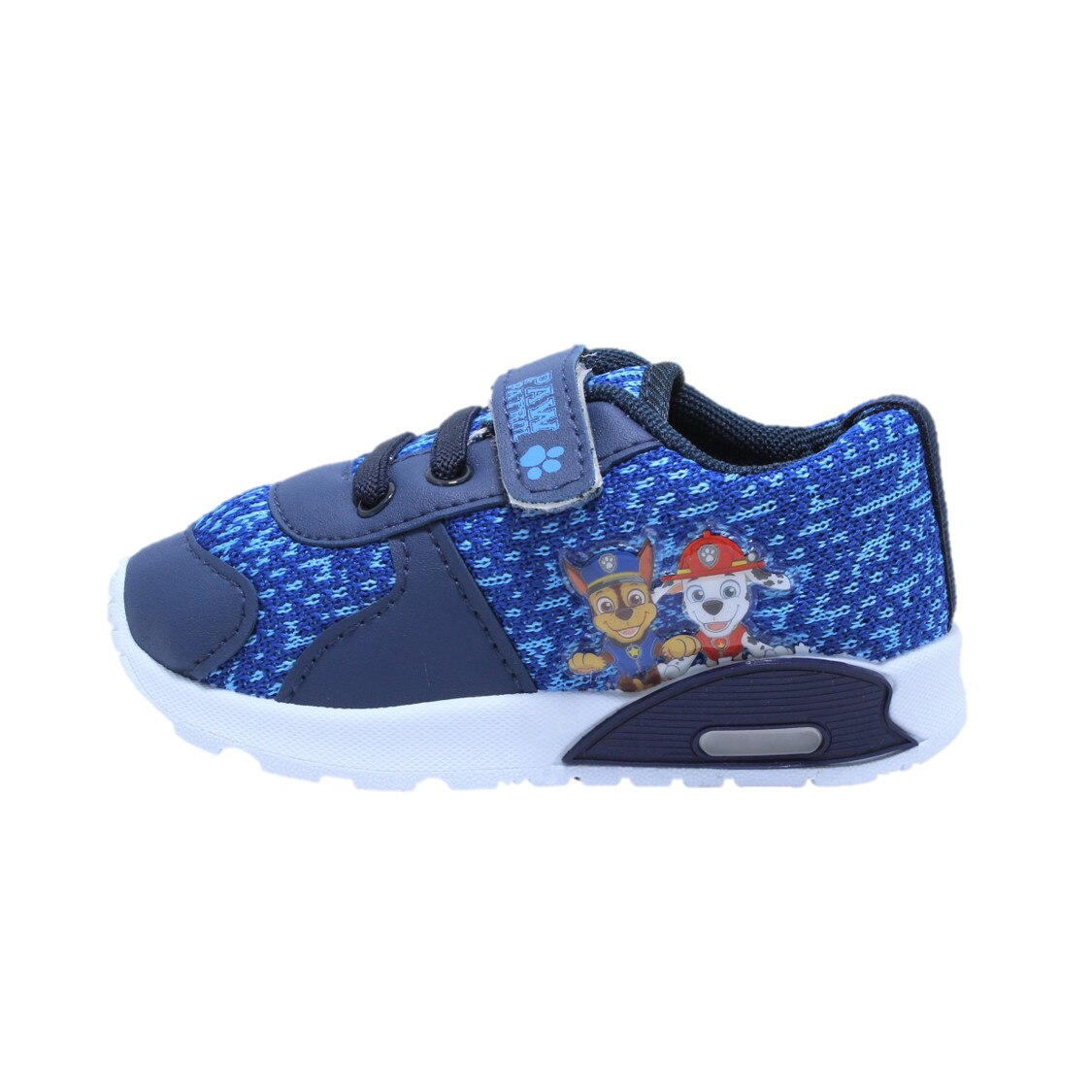 Pantofi sport cu luminite, licenta Paw Patrol (Patrula Catelusilor), model 5755 Chase & Marshall, albastru/alb