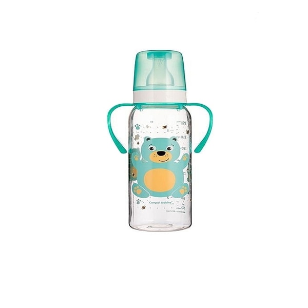 Biberon din polipropilena cu tetina din silicon 120 ml Canpol Babies 11/823V, Verde 3+ luni