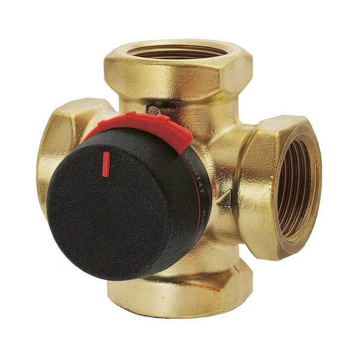 Ventil de amestec, rotativ, cu 4 cai , Esbe VRB 141-32 pentru sisteme bivalente, din alama, filetat interior, PN10, DN32, kvs10