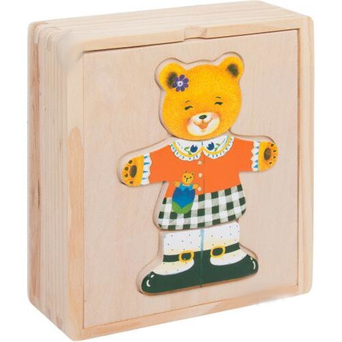 Puzzle Bino din Lemn Imbrac-o pe Berta