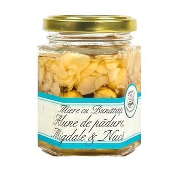 Miere cu Alune Migdale Nuca Prisaca Transilvania 200gr Miere cu Alune Migdale Nuca Prisaca Transilvania 200gr