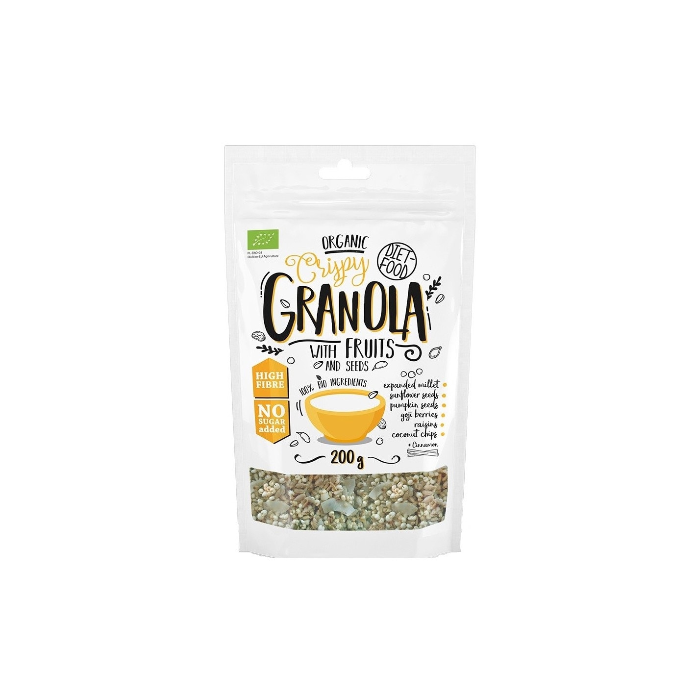 Granola bio cu fructe, Diet Food, 200g