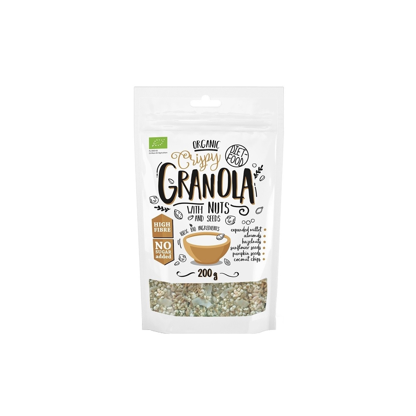 Granola bio cu nuci , Diet Food, 200g