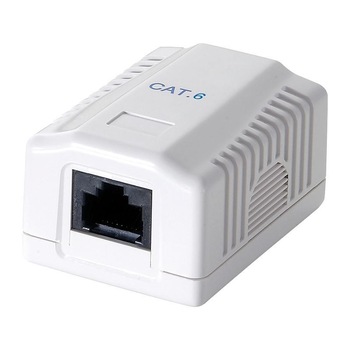 Priza de perete cat.6, 1-RJ45 UTP, LogiLink, Alb Priza de perete cat.6, 1-RJ45 UTP, LogiLink, Alb