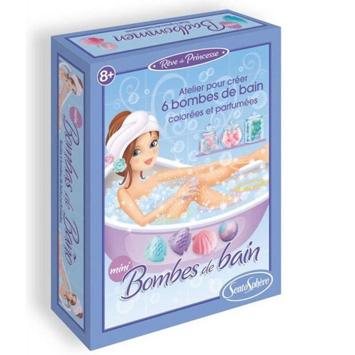 Творчески мини комплект Sentosphere "Effervescent and fragrant bath shapes", 8 години +