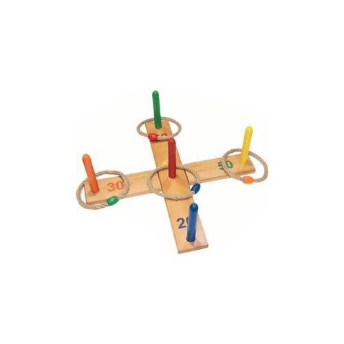 Joc interactiv cu cercuri din lemn