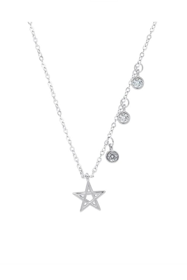 Lant din argint 925 Shinny Star cu pandantiv in forma de stea, 40 cm