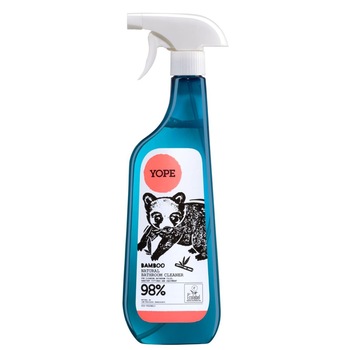 Spray de curatare pentru baie Natural Bathroom Cleaner, biodegradabil,cu bambus, Yope, 750 ml Spray de curatare pentru baie Natural Bathroom Cleaner, biodegradabil,cu bambus, Yope, 750 ml