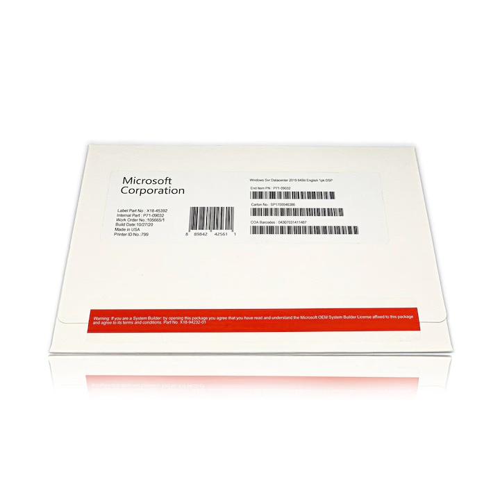 Windows Server Datacenter 2019 64bit English 1pk DSP OEI DVD 16 Core ...