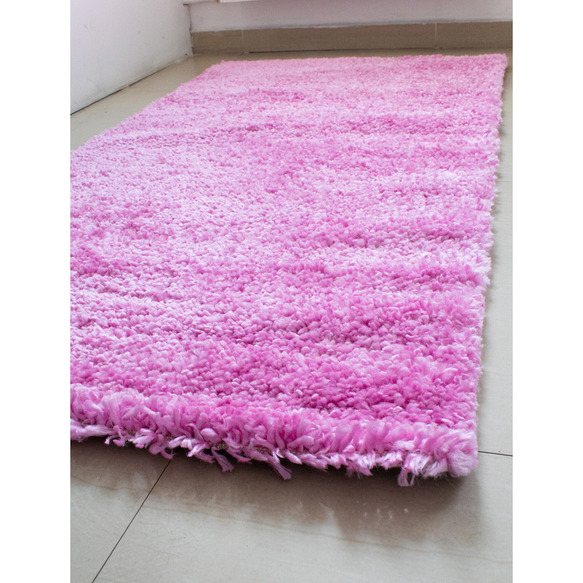 Covor modern cu fir lung Shaggy 1800, 80x150cm, 100% soft polipropilena,gramaj 1700g/mp, inaltime fir 3 cm , tip uni ,culoare roz