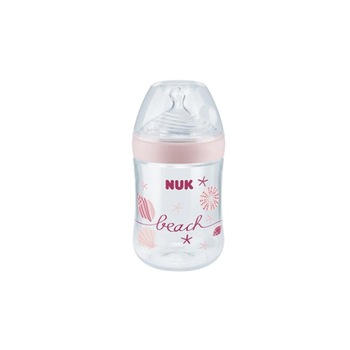 Biberon din polipropilena cu tetina din silicon 150 ml 0-6 luni Nuk Nature Sense Beach 743838R, Roz Biberon din polipropilena cu tetina din silicon 150 ml 0-6 luni Nuk Nature Sense Beach 743838R, Roz