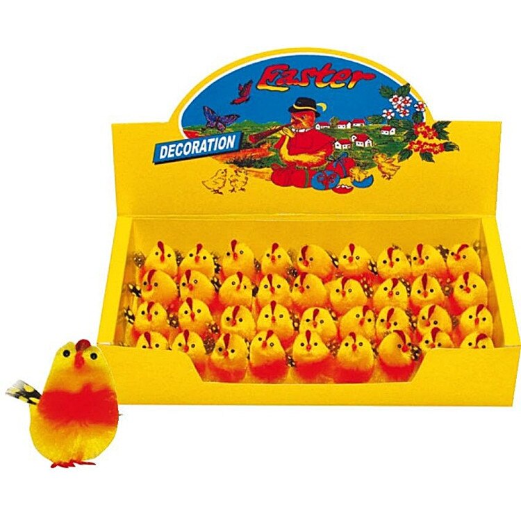 Set 36 puisori din plus galben in cuib de 4 cm