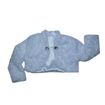 Bolero din blanita pentru fete NN BLRO1-A, Alb, 98 cm Bolero din blanita pentru fete NN BLRO1-A, Alb, 98 cm