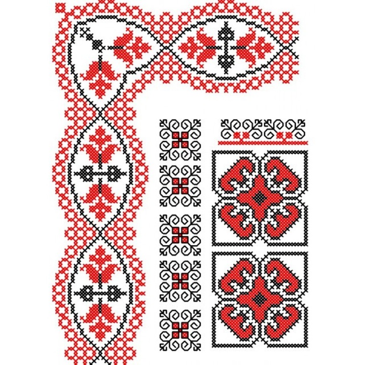 Tábla számítógépes hímzőprogramokkal, D CUSUT, népszerű román motívumok, VB011, CD/DVD támogatással