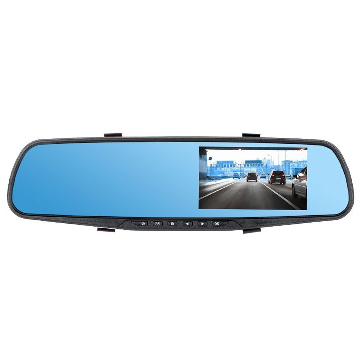 Oglinda auto cu DVR si camera de marsarier Peiying 4.3 inch