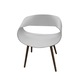 Scaun living Rufus, 54x62x75 cm, polipropilena, picioare lemn, Alb