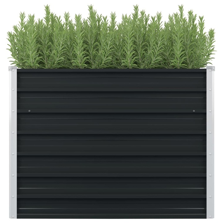 Strat inaltat de gradina vidaXL, antracit 100x100x77 cm otel galvanizat 45725