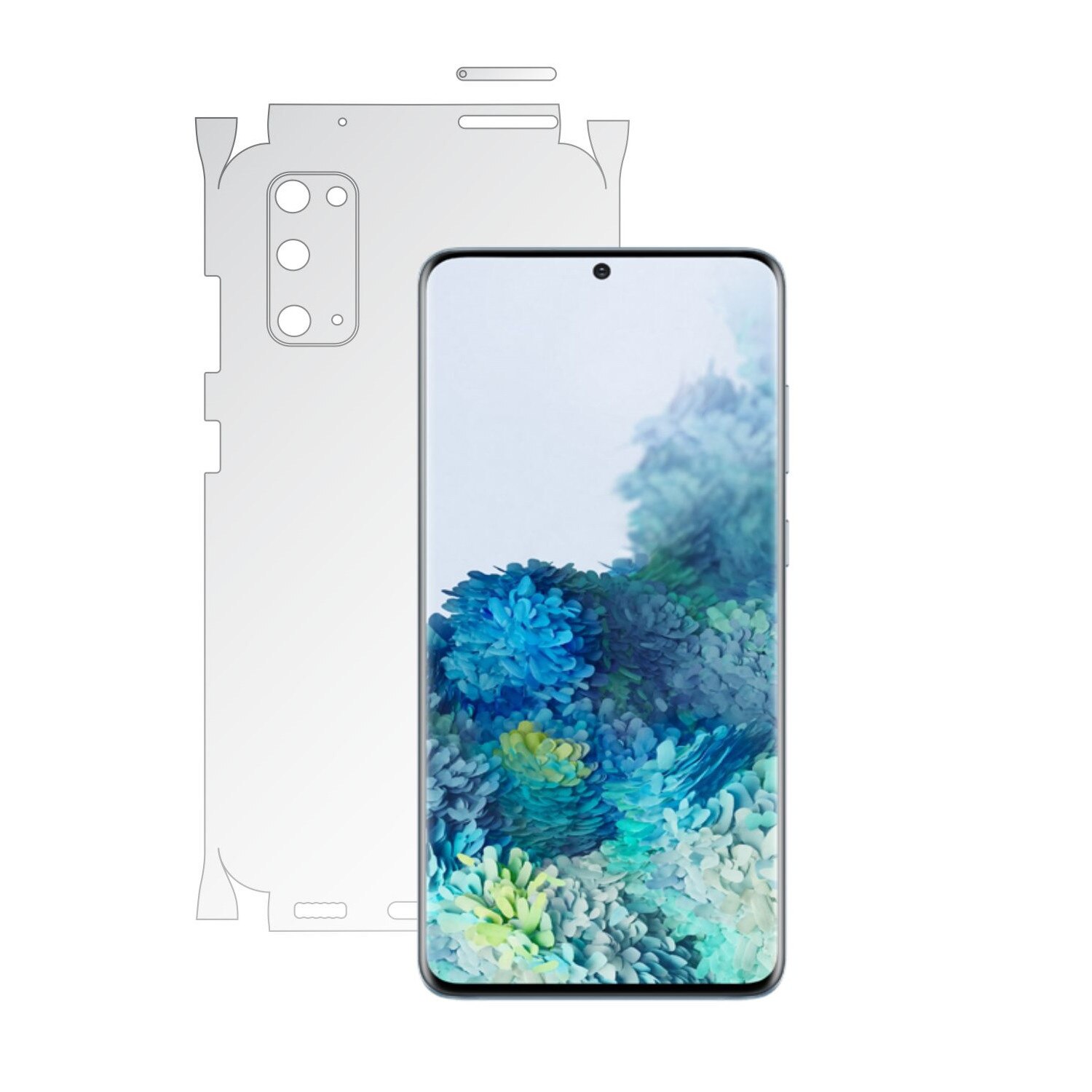 Folie Protectie Spate Invisible Skinz HD pentru Samsung Galaxy S20, 5G - Folie Siliconica Ultra-Clear cu taiere 360 Cut pentru Carcasa Spate si Laterale, Skin Adeziv Transparent