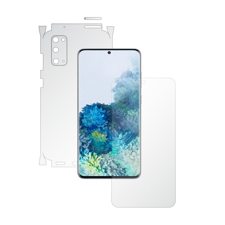 Set 2X Folii de Protectie Full-Body Folie24, pentru Samsung Galaxy S20, 5G, Acoperire 360, Ecran + Spate si Laterale, 1 Set Ultra-Clear + 1 Set Mate, Adezive, Flexibile cu Auto Regenerare