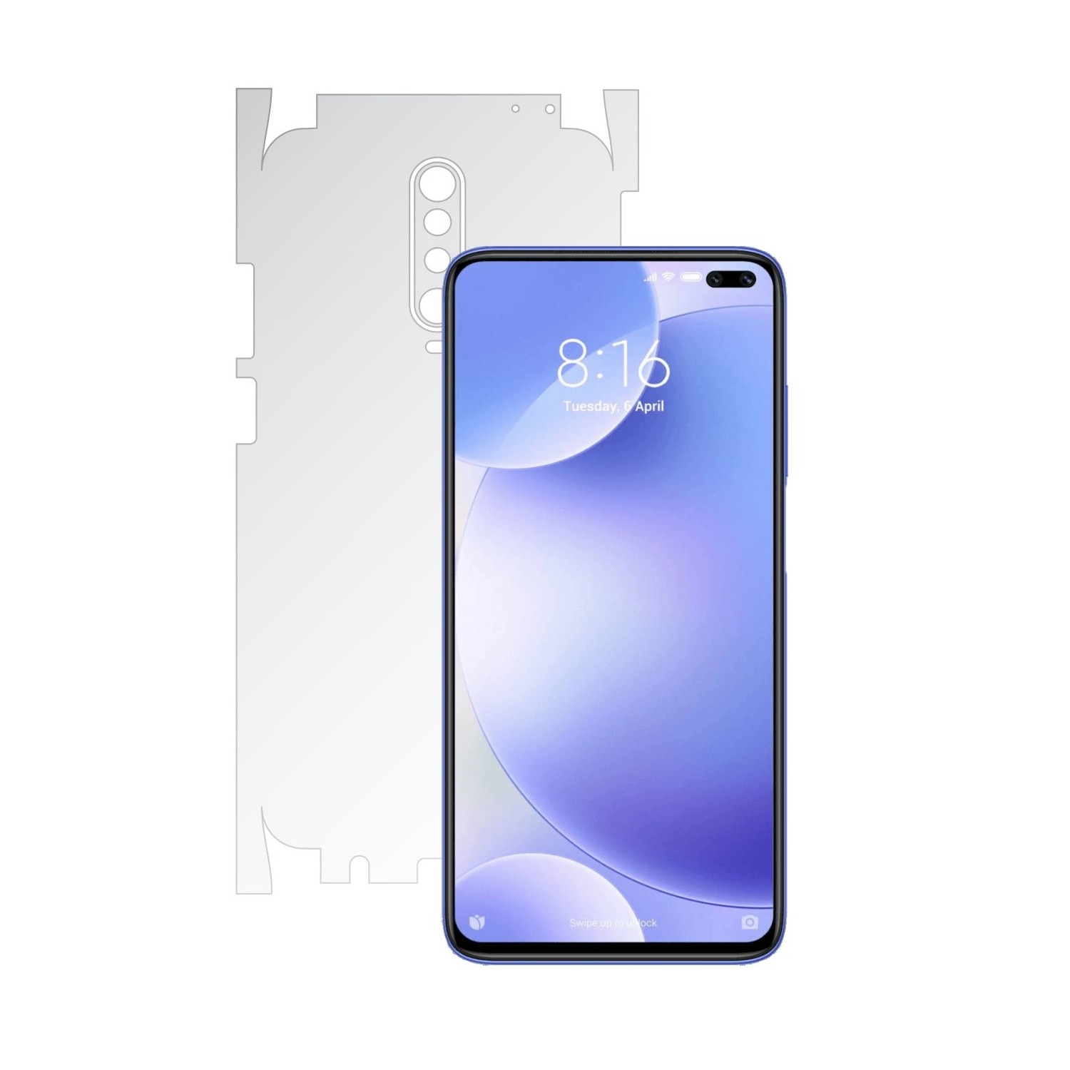 Folie Protectie Spate Invisible Skinz HD pentru Xiaomi Poco X2 - Folie Siliconica Ultra-Clear cu taiere 360 Cut pentru Carcasa Spate si Laterale, Skin Adeziv Transparent