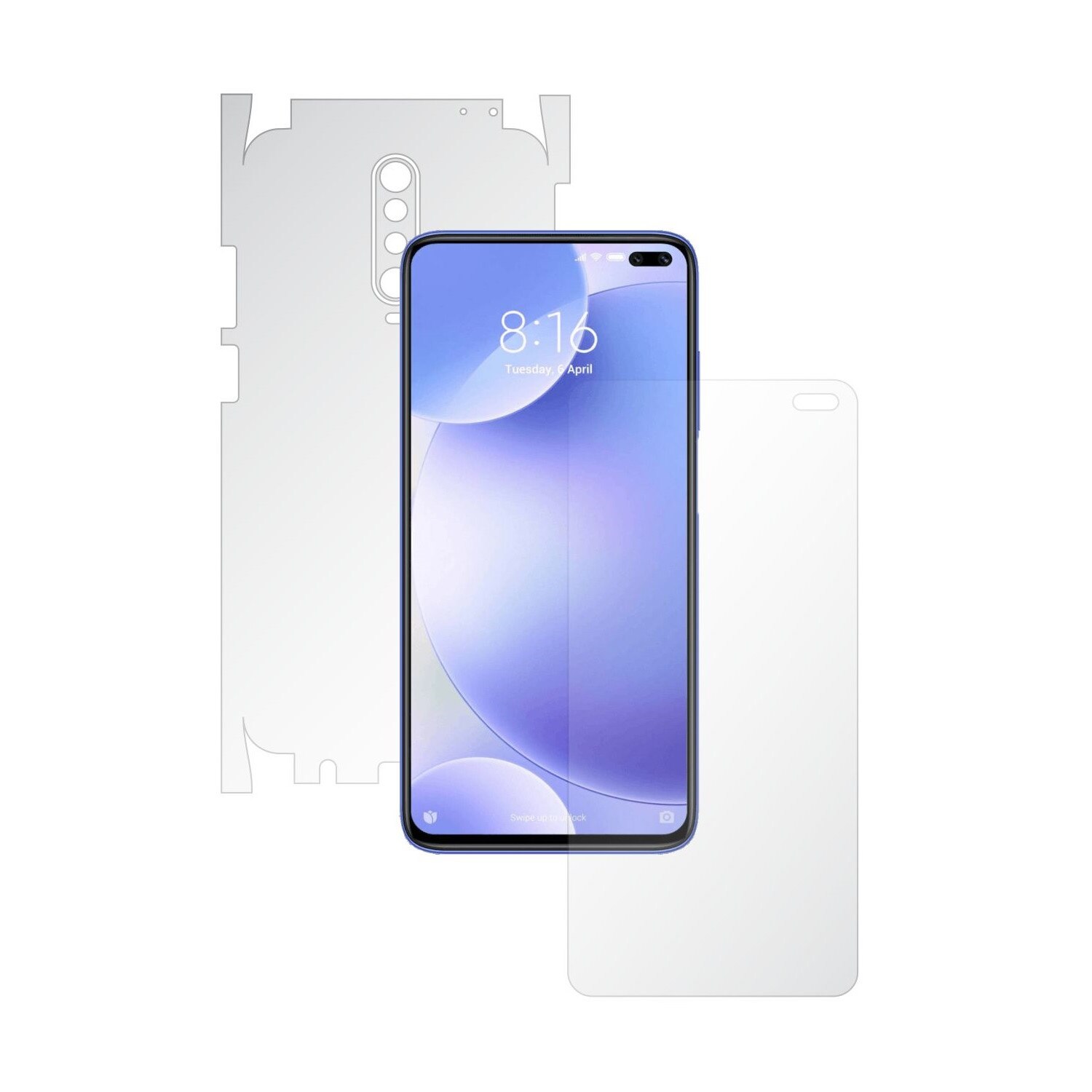 Folie Full Body Invisible Skinz HD pentru Xiaomi Redmi K30 (Mi 10T) - Folie Protectie Siliconica Ultra-Clear cu taiere 360 Cut pentru Ecran, Carcasa Spate si Laterale, Skin Adeziv Transparent