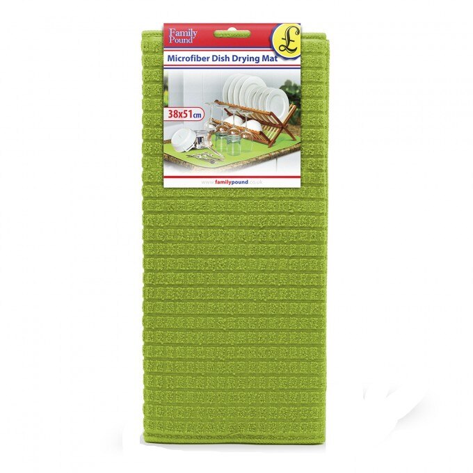 Laveta absorbanta cu microfibre pentru picurat vase, 38 x 51 cm, Material poliester , verde
