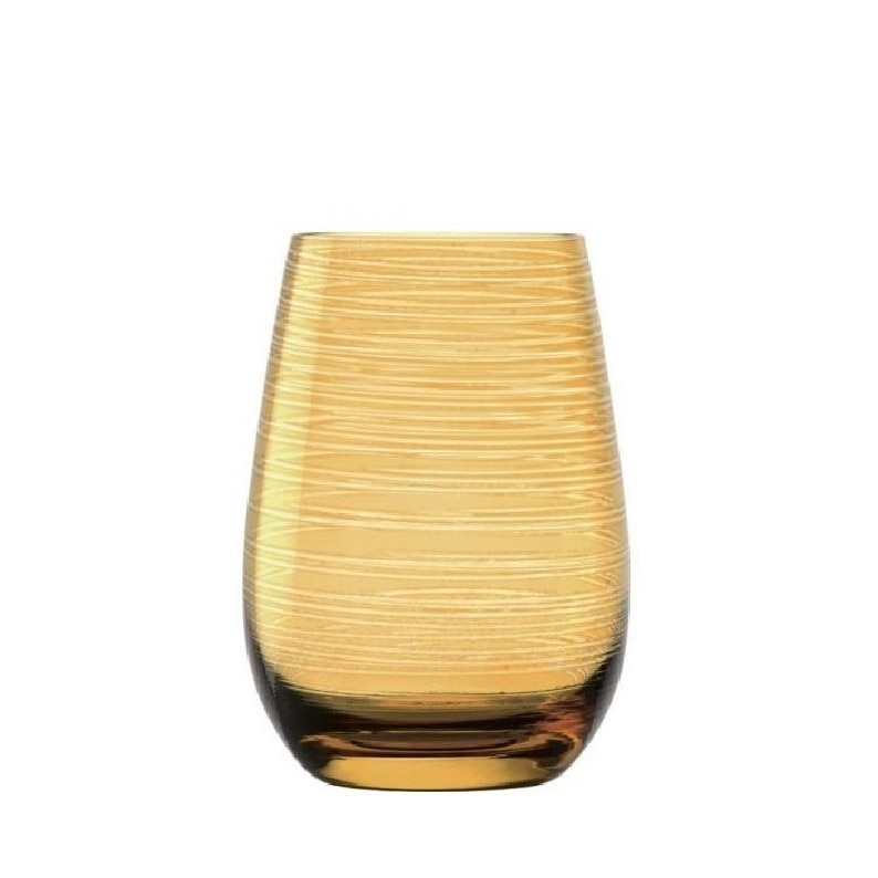 Set 6 pahare, oblic fara picior, culoare Ambra, 465 ml, Stolzle Twister