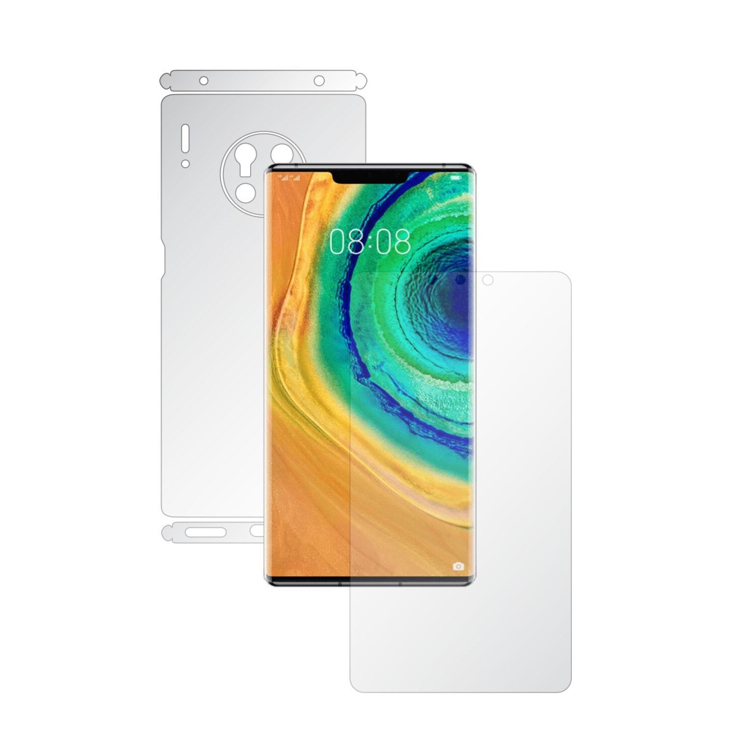 Folie Full Body Invisible Skinz UHD AutoRegeneranta pentru Huawei Mate 30 Pro - Folie Protectie Siliconica Ultra-Clear cu taiere Split Cut pentru Ecran, Carcasa Spate si Laterale, Skin Adeziv Transparent