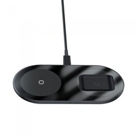 Incarcator Wireless Qi, Baseus Simple 2in1 Pro, Smartphones si AirPods 15W, Negru
