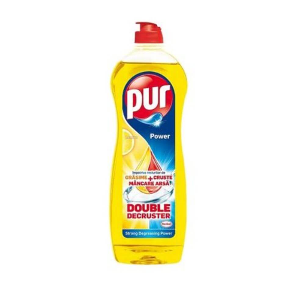 Detergent Lichid PUR Power 5 Lemon, Cantitate 900 ml, Aroma de Lamaie