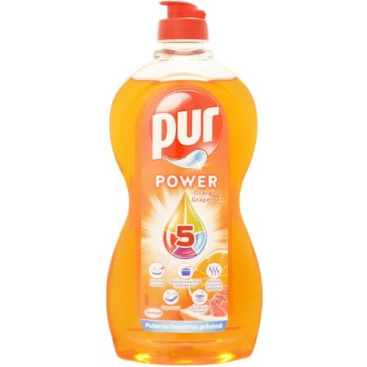 Folyékony mosószer PUR Power 5 Orange&Grapefruit, Mennyiség 450 ml, Narancs&Grapefruit íz