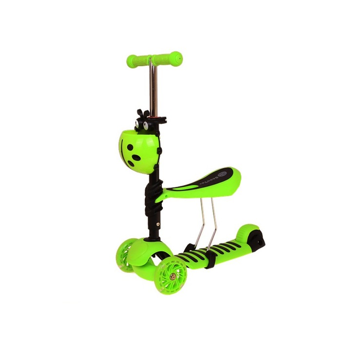 Trotineta cu sezut pentru copii 3 in 1 Malipen, verde